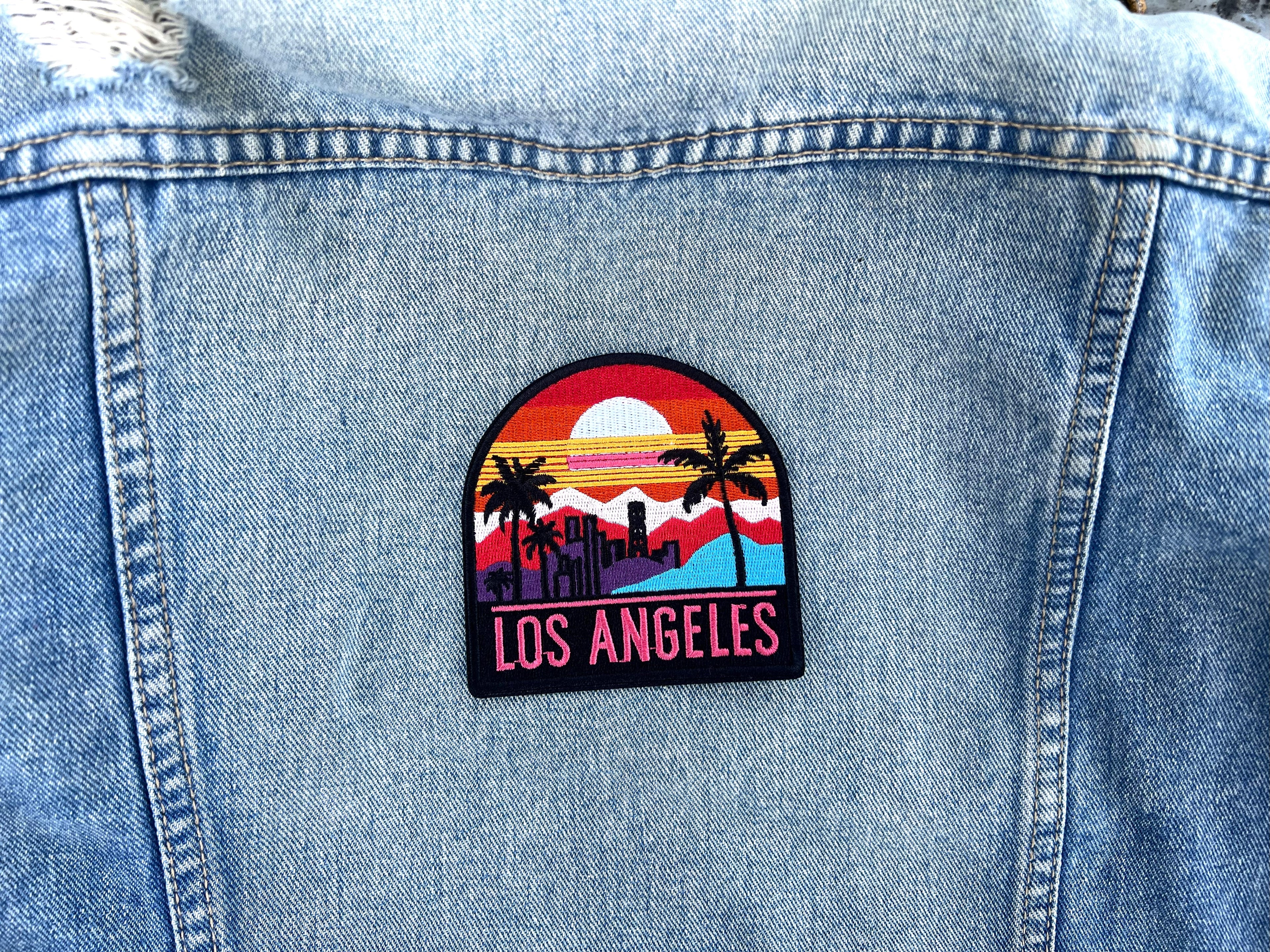LA Travel Patch Embroidered America City Applique USA Gift for Traveler Route 66 Iron On Patch New York Hook and Loop Patch Keepsake