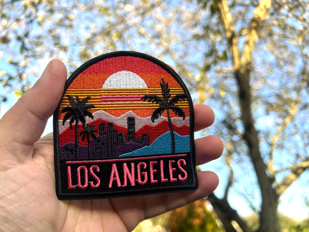 LA Travel Patch Embroidered America City Applique USA Gift for Traveler Route 66 Iron On Patch New York Hook and Loop Patch Keepsake