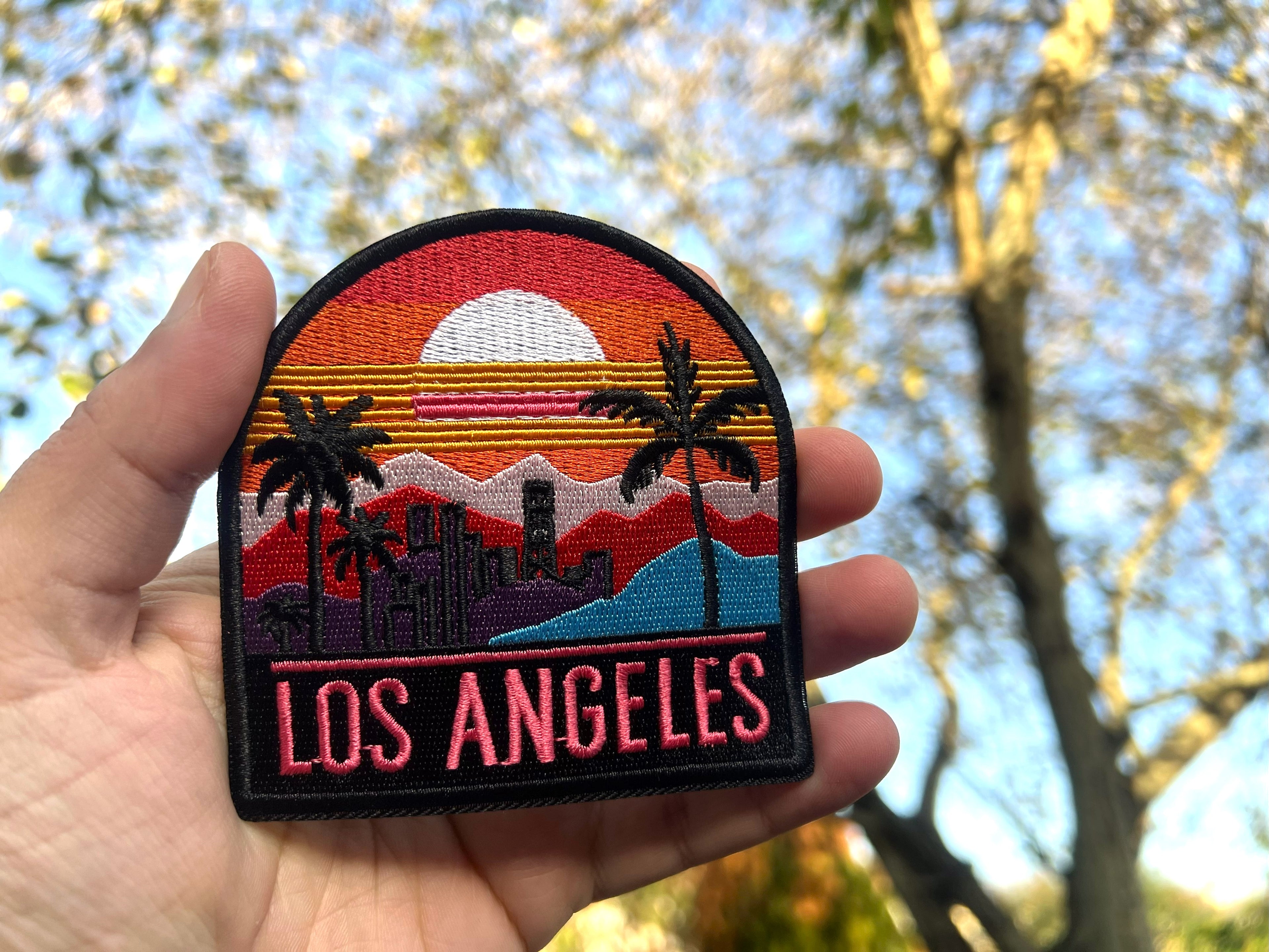 LA Travel Patch Embroidered America City Applique USA Gift for Traveler Route 66 Iron On Patch New York Hook and Loop Patch Keepsake