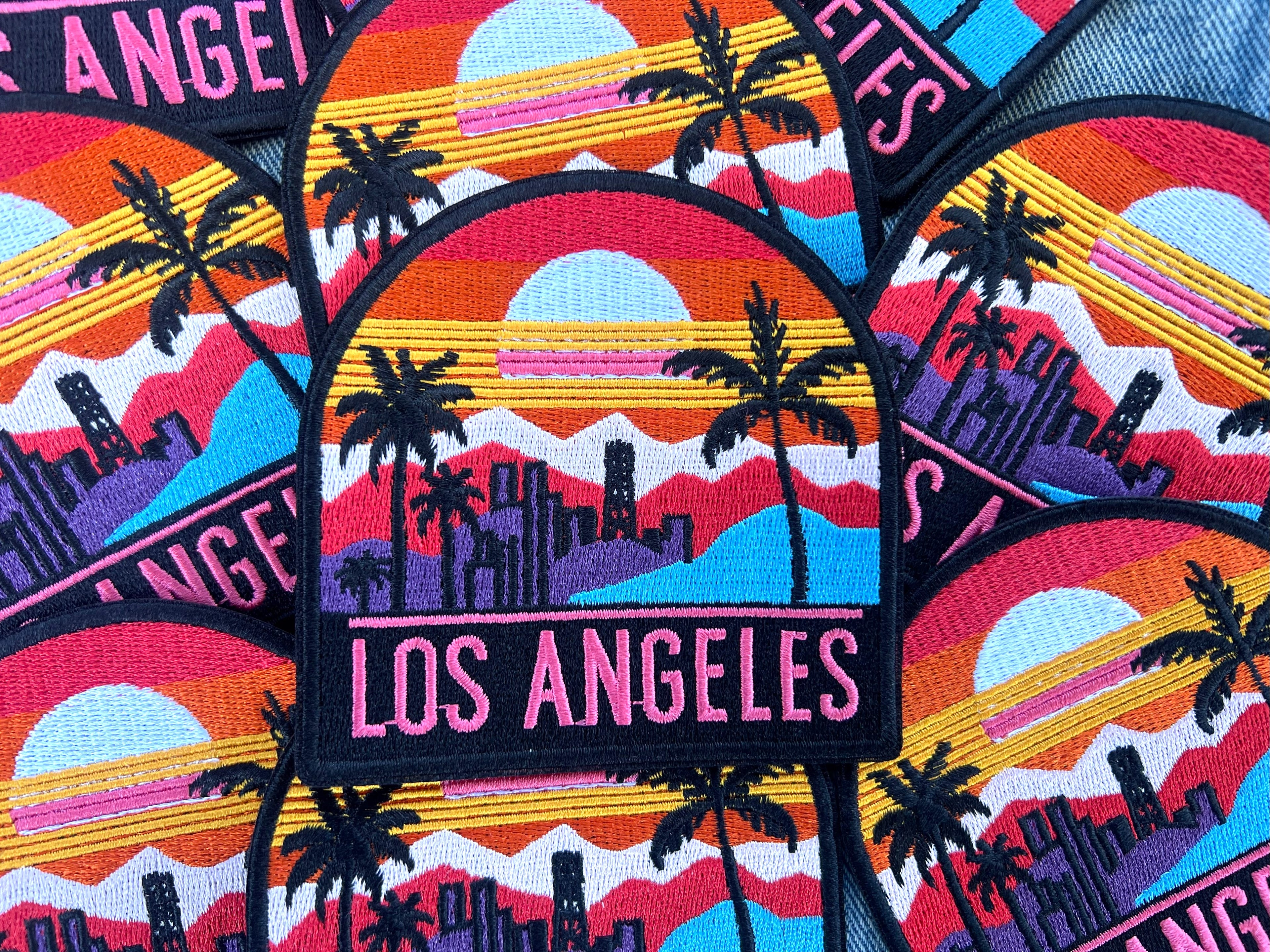 LA Travel Patch Embroidered America City Applique USA Gift for Traveler Route 66 Iron On Patch New York Hook and Loop Patch Keepsake