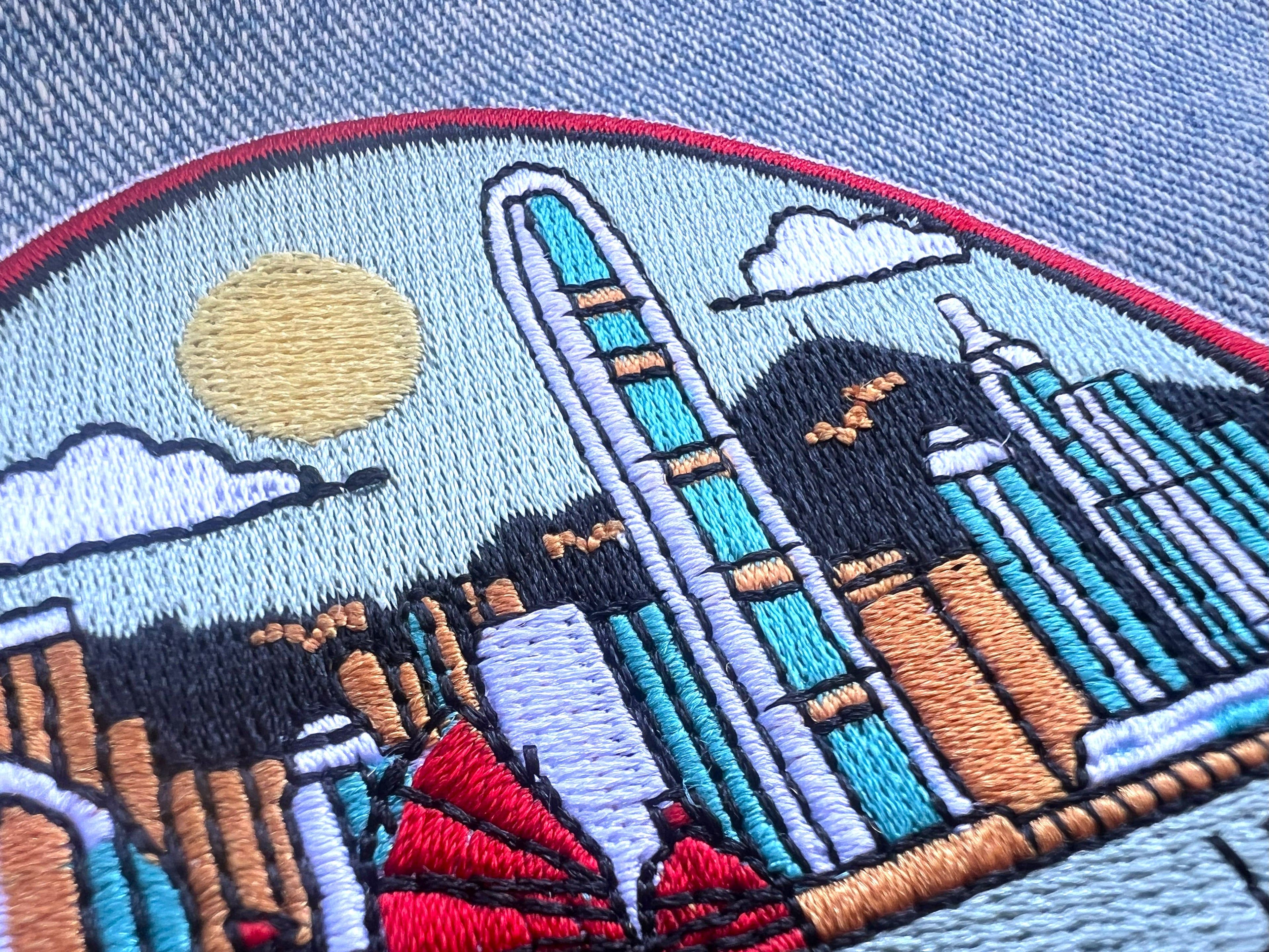 Hong Kong Travel Patch Embroidered Asia Jacket Applique DIY Custom Clothing Badge World City Postcard Famous Landmark Photo