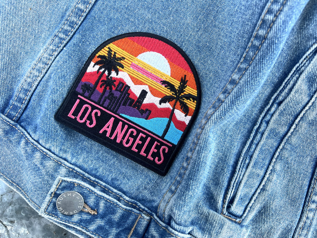 LA Travel Patch Embroidered America City Applique USA Gift for Traveler Route 66 Iron On Patch New York Hook and Loop Patch Keepsake
