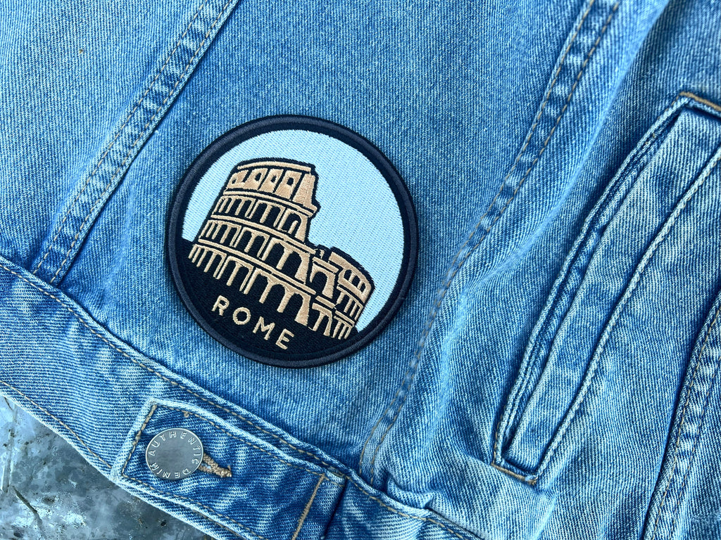 Rome Travel Patch Iron On Colosseum Embroidered Patch Sew On Italy Travel Keepsake Gift for Traveler Paris Sew On Jacket Patch