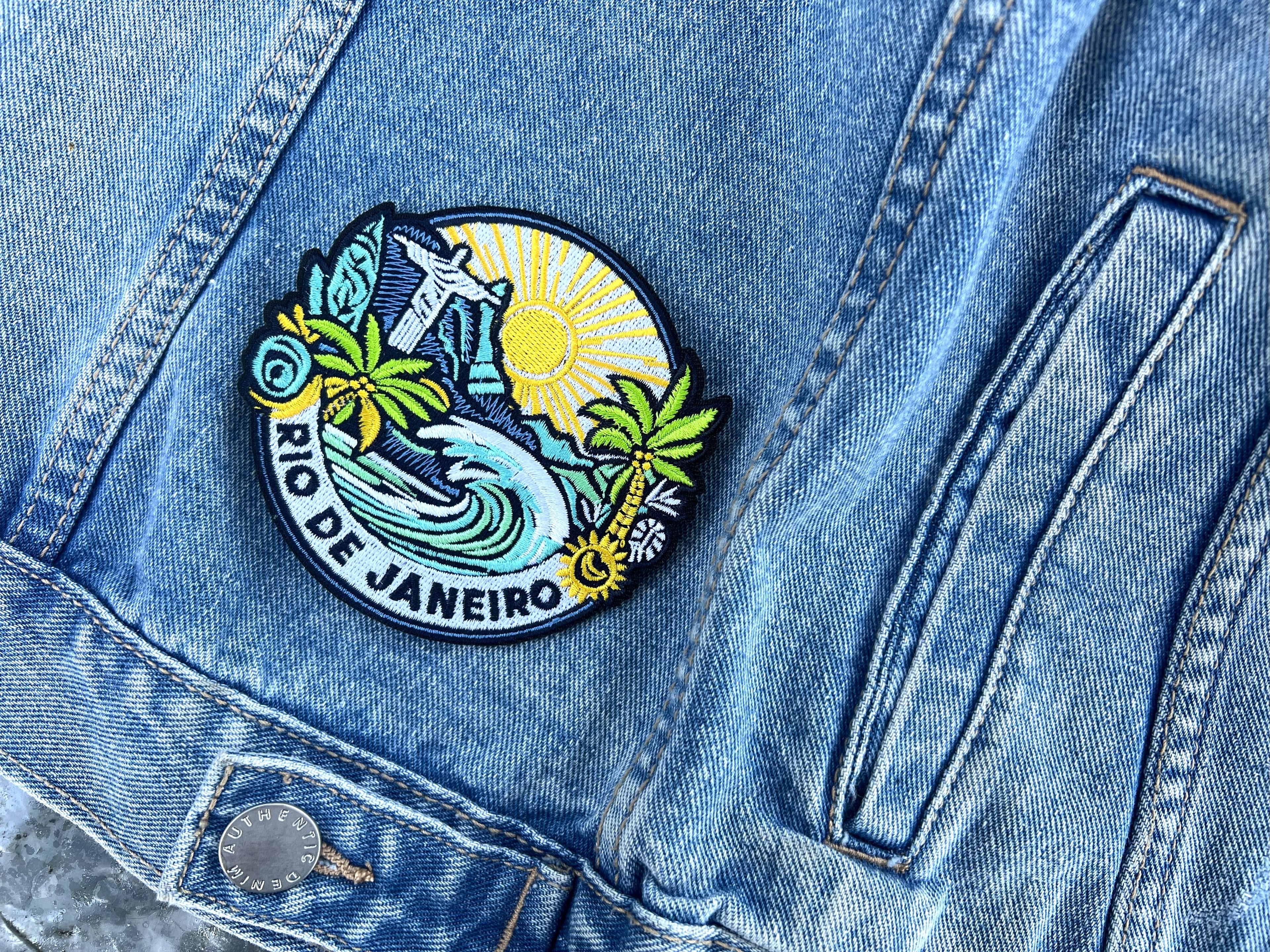 Iron On Brazil Travel Patch Sew On Rio Janeiro Applique DIY Travel Jacket Hook Loop Patch World City Vacation Souvenir America Sew On Patch