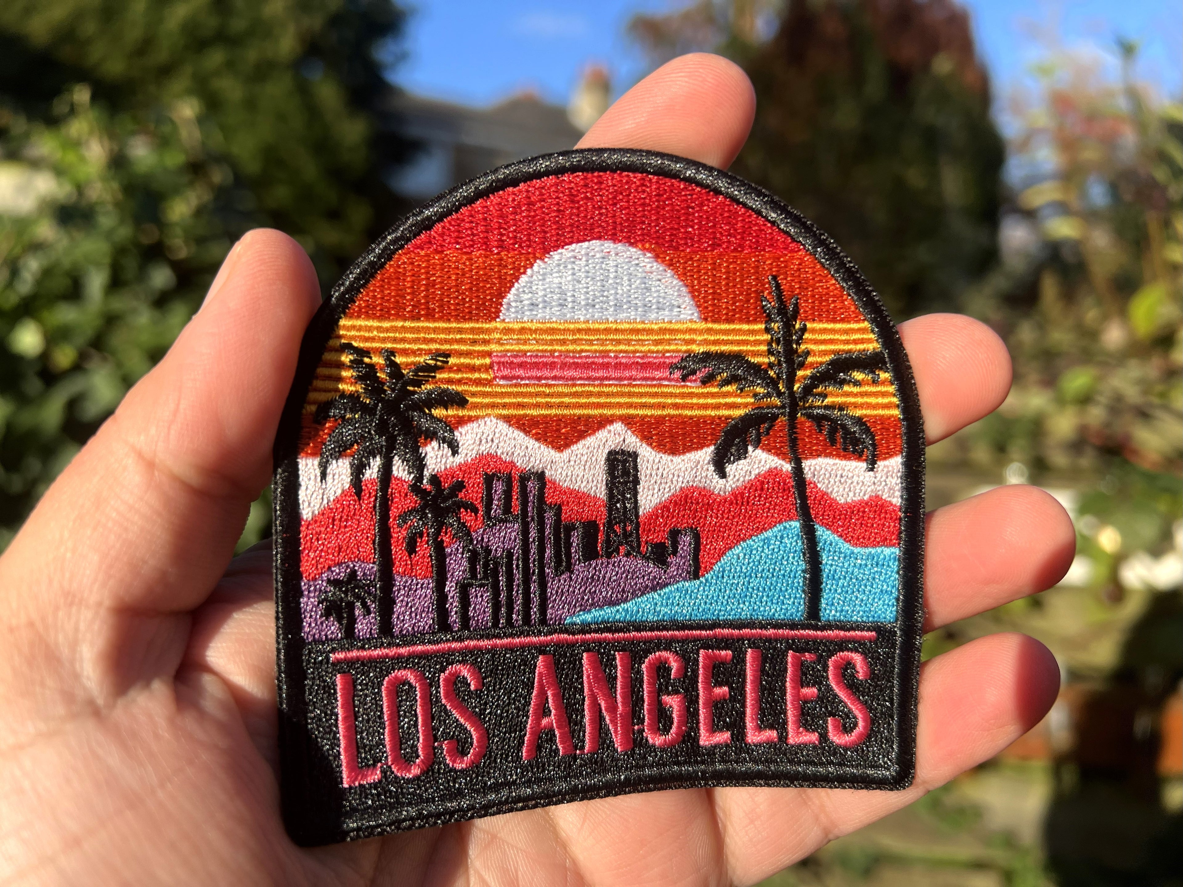 LA Travel Patch Embroidered America City Applique USA Gift for Traveler Route 66 Iron On Patch New York Hook and Loop Patch Keepsake
