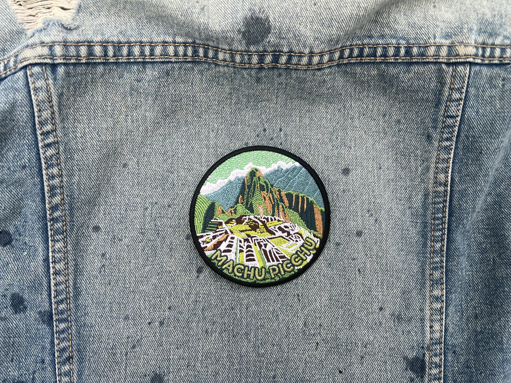 Iron On Peru Travel Patch Embroidered Machu Picchu Patch Sew On Travel Jacket Patch Wonder of World Travel Keepsake Hook and Loop Travel