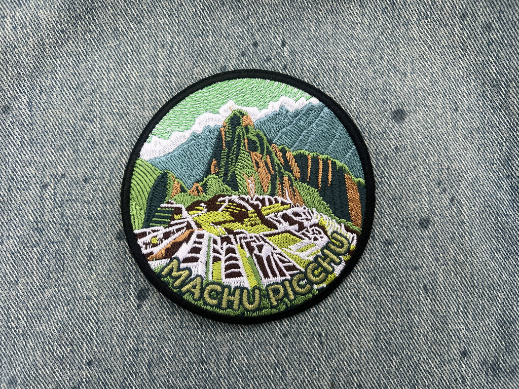 Iron On Peru Travel Patch Embroidered Machu Picchu Patch Sew On Travel Jacket Patch Wonder of World Travel Keepsake Hook and Loop Travel