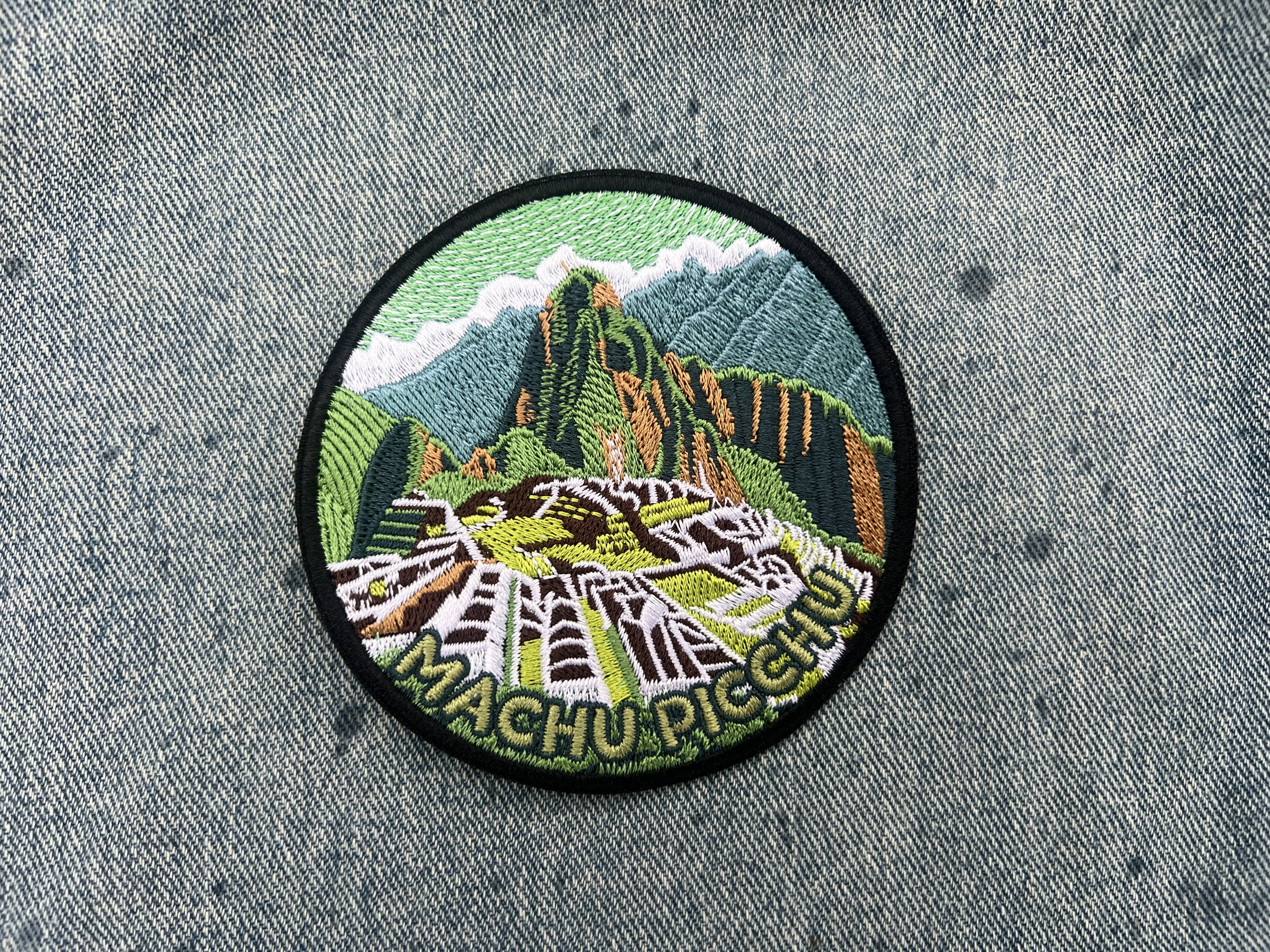 Iron On Peru Travel Patch Embroidered Machu Picchu Patch Sew On Travel Jacket Patch Wonder of World Travel Keepsake Hook and Loop Travel