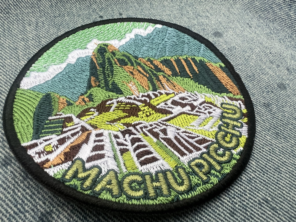 Iron On Peru Travel Patch Embroidered Machu Picchu Patch Sew On Travel Jacket Patch Wonder of World Travel Keepsake Hook and Loop Travel