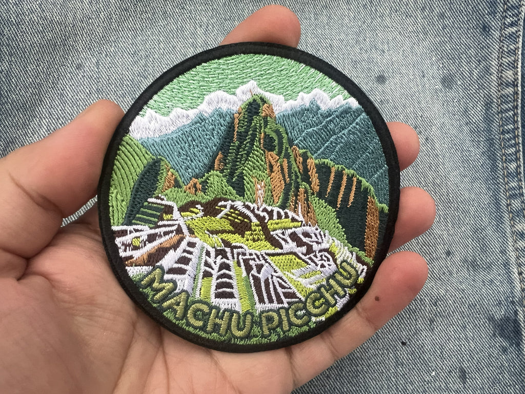 Iron On Peru Travel Patch Embroidered Machu Picchu Patch Sew On Travel Jacket Patch Wonder of World Travel Keepsake Hook and Loop Travel