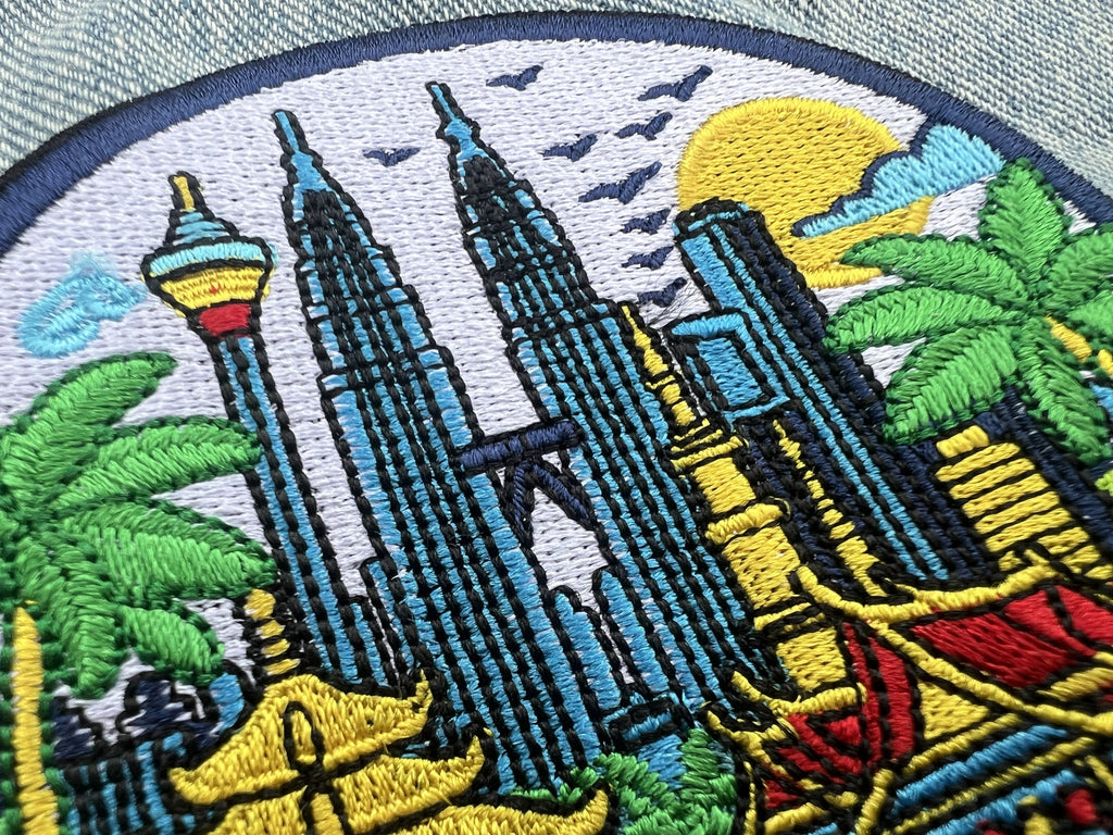 Malaysia Embroidered Travel Patch Kuala Lumpur Iron On Travel Jacket Patches Hook and Loop Travel Keepsake Sew On Patch Gift for Traveler