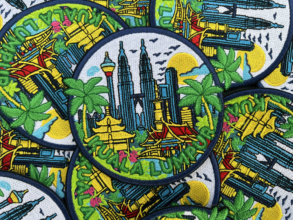 Malaysia Embroidered Travel Patch Kuala Lumpur Iron On Travel Jacket Patches Hook and Loop Travel Keepsake Sew On Patch Gift for Traveler