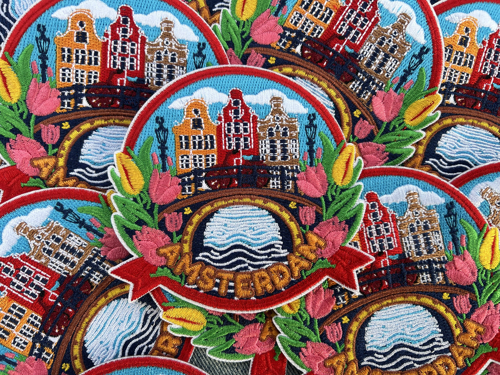 Amsterdam Travel Patch Iron On Embroidered Travel Jacket Patches Cute Travel Accessory Netherlands Sew On Keepsake Gift for Traveler