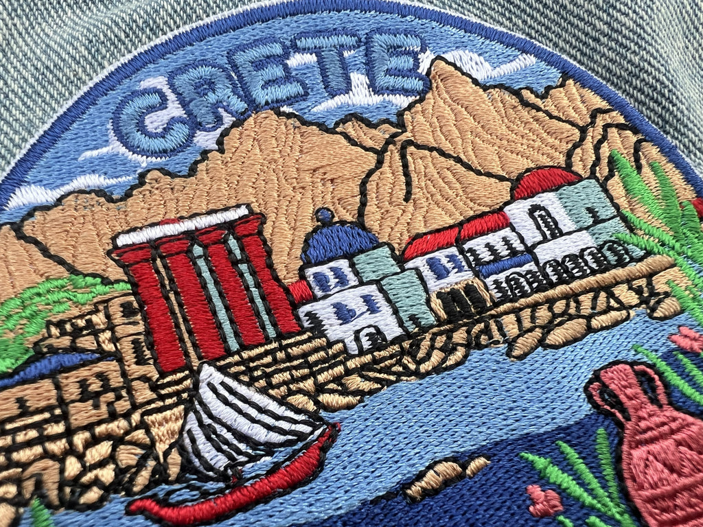 Crete Embroidered Travel Patch Cute Iron On Travel Jacket Accessory Sew On Greece Travel Keepsake Gift for Traveler Hook and Loop Patches