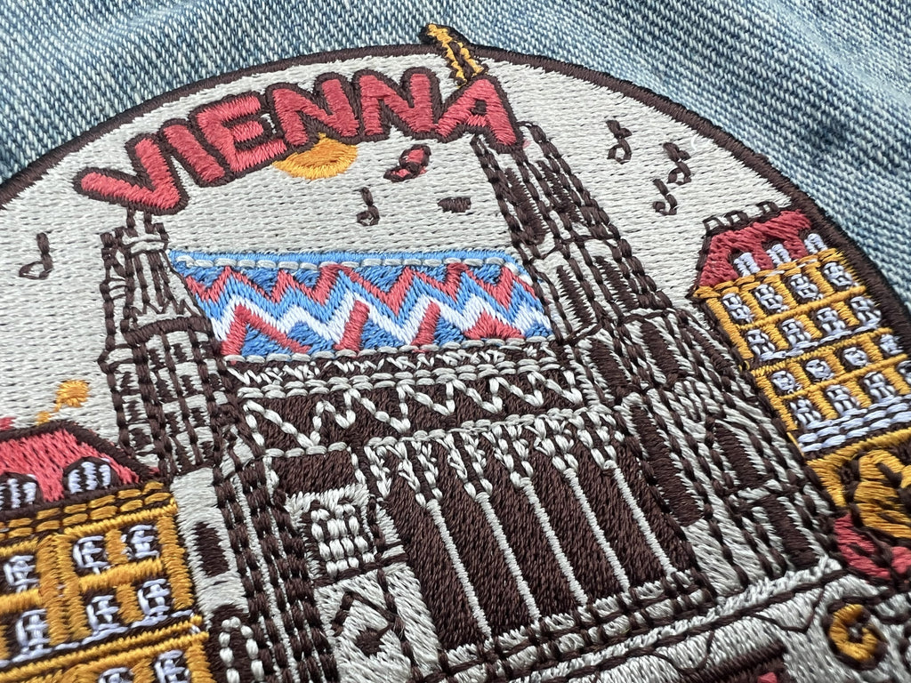 Austria Travel Patch Iron On Embroidered Vienna Travel Jacket Accessory Sew On Travel Keepsake Gift for Traveler Hook and Loop Travel Patch