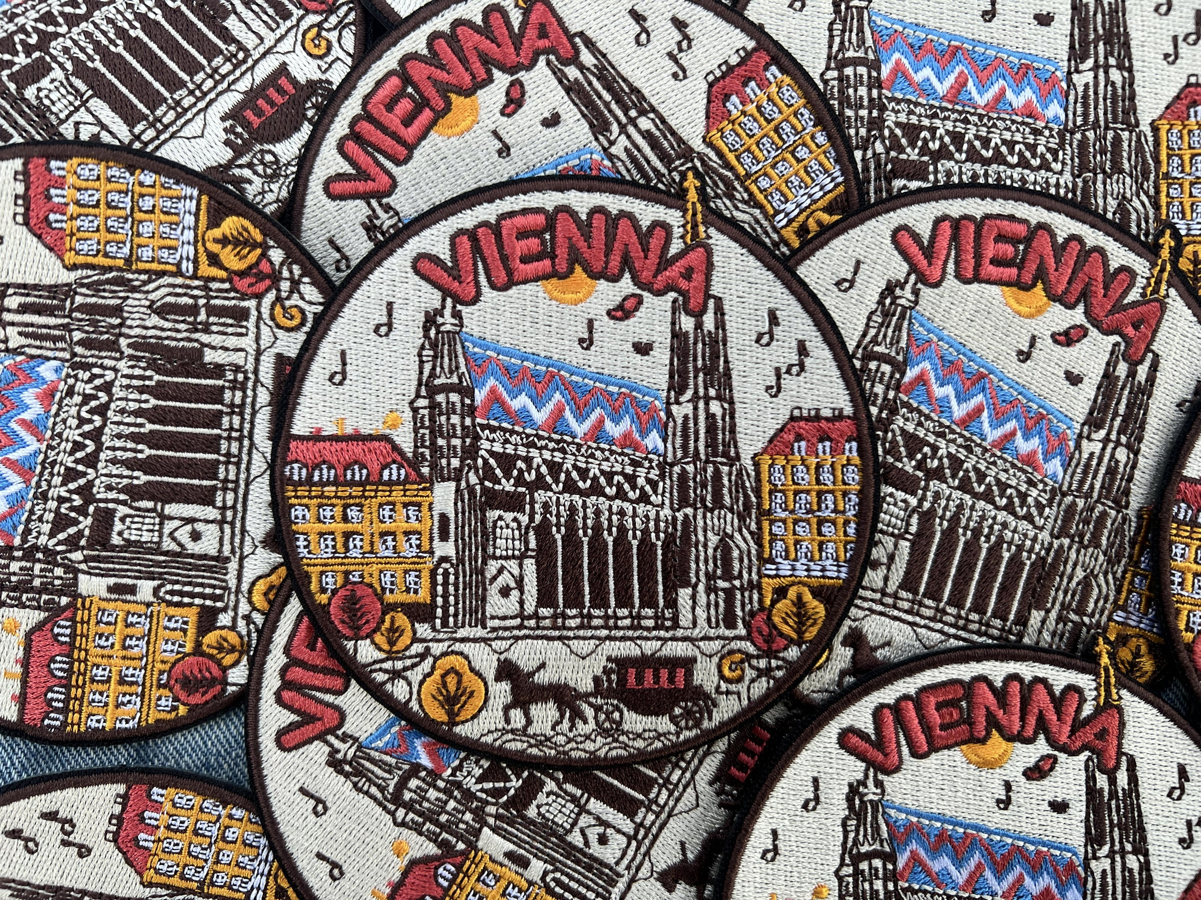 Austria Travel Patch Iron On Embroidered Vienna Travel Jacket Accessory Sew On Travel Keepsake Gift for Traveler Hook and Loop Travel Patch