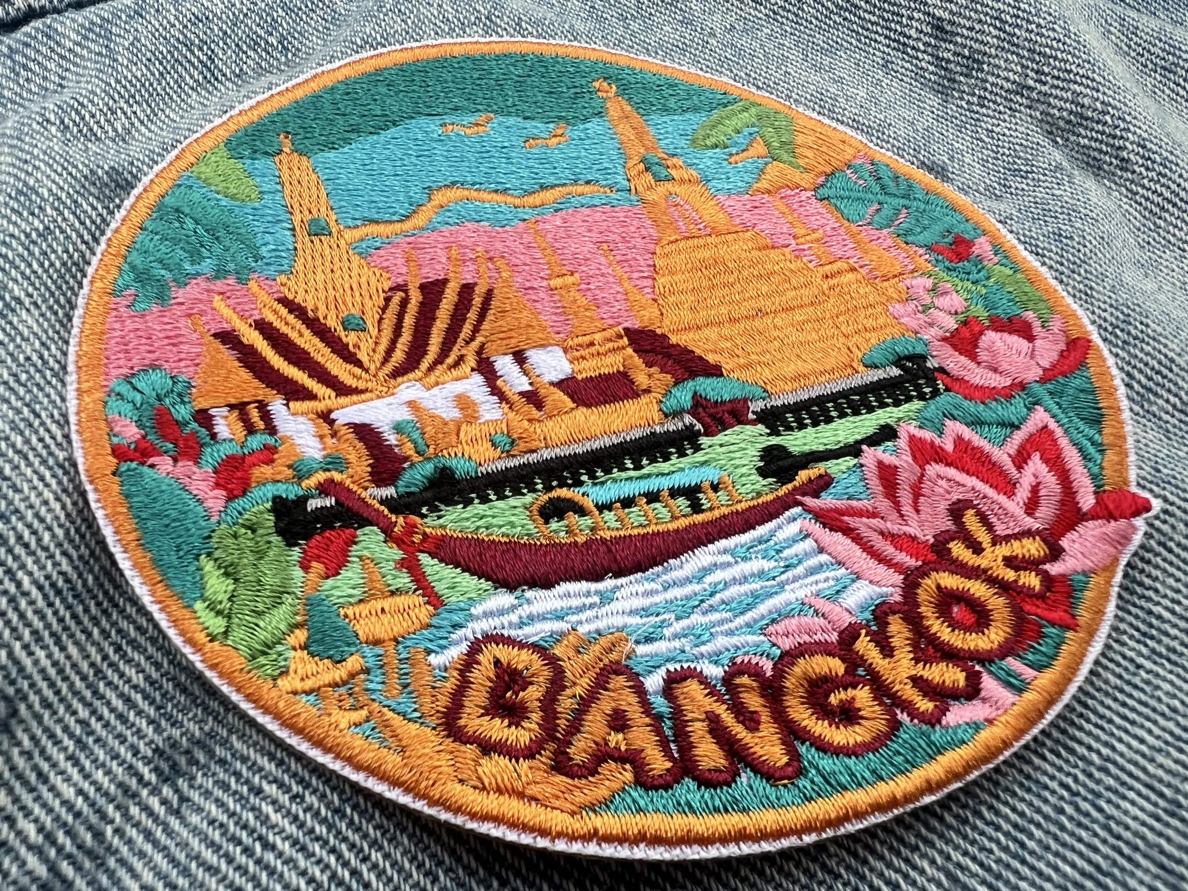 Thailand Travel Patch Embroidered Iron On Bangkok Travel Keepsake Gift for Traveler Cute Sew On Travel Patches Hook Loop Travel Accessory