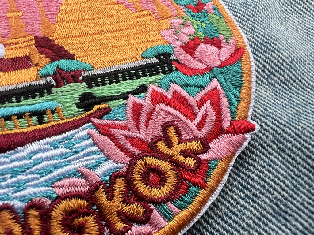 Thailand Travel Patch Embroidered Iron On Bangkok Travel Keepsake Gift for Traveler Cute Sew On Travel Patches Hook Loop Travel Accessory