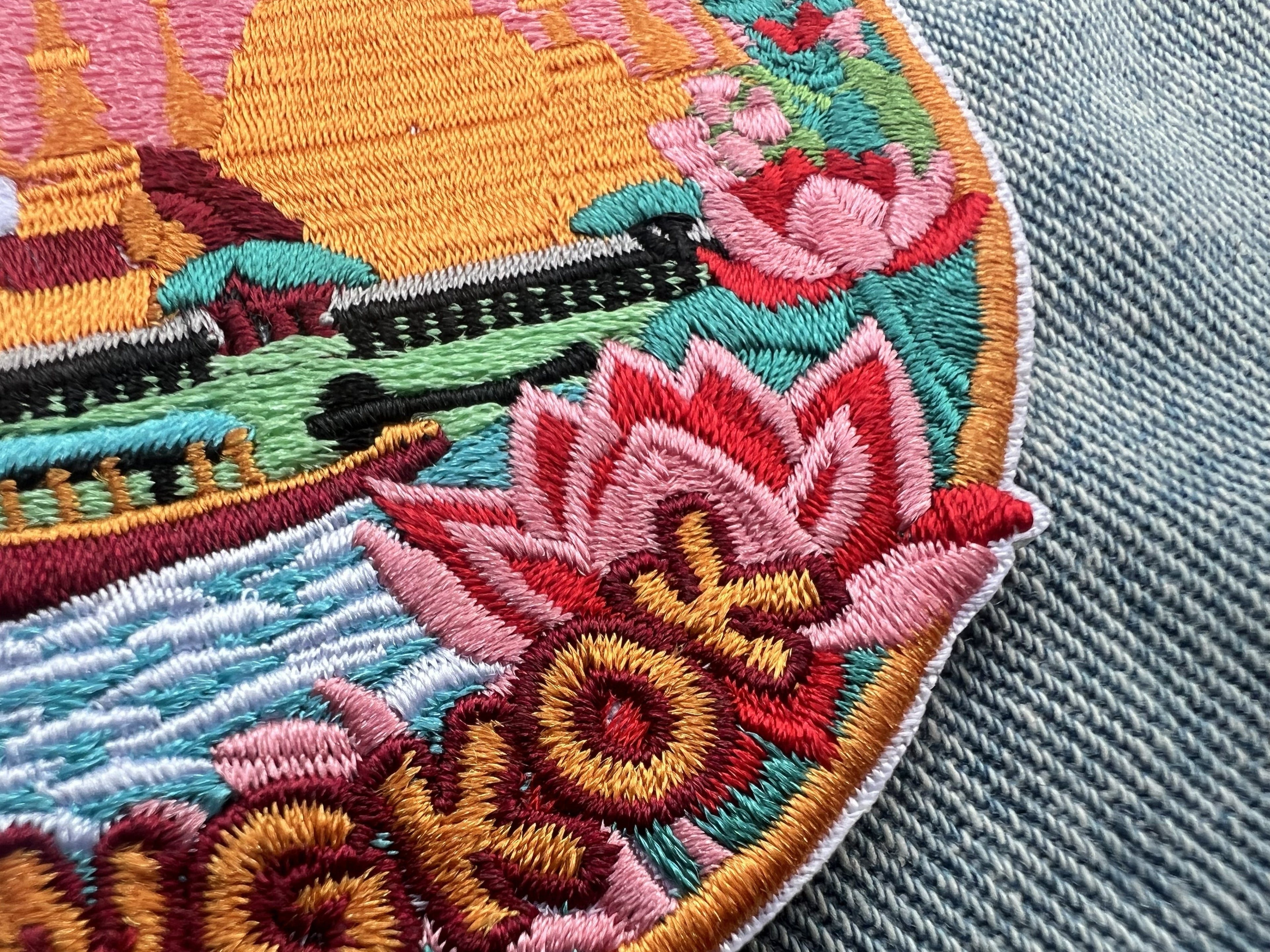 Thailand Travel Patch Embroidered Iron On Bangkok Travel Keepsake Gift for Traveler Cute Sew On Travel Patches Hook Loop Travel Accessory