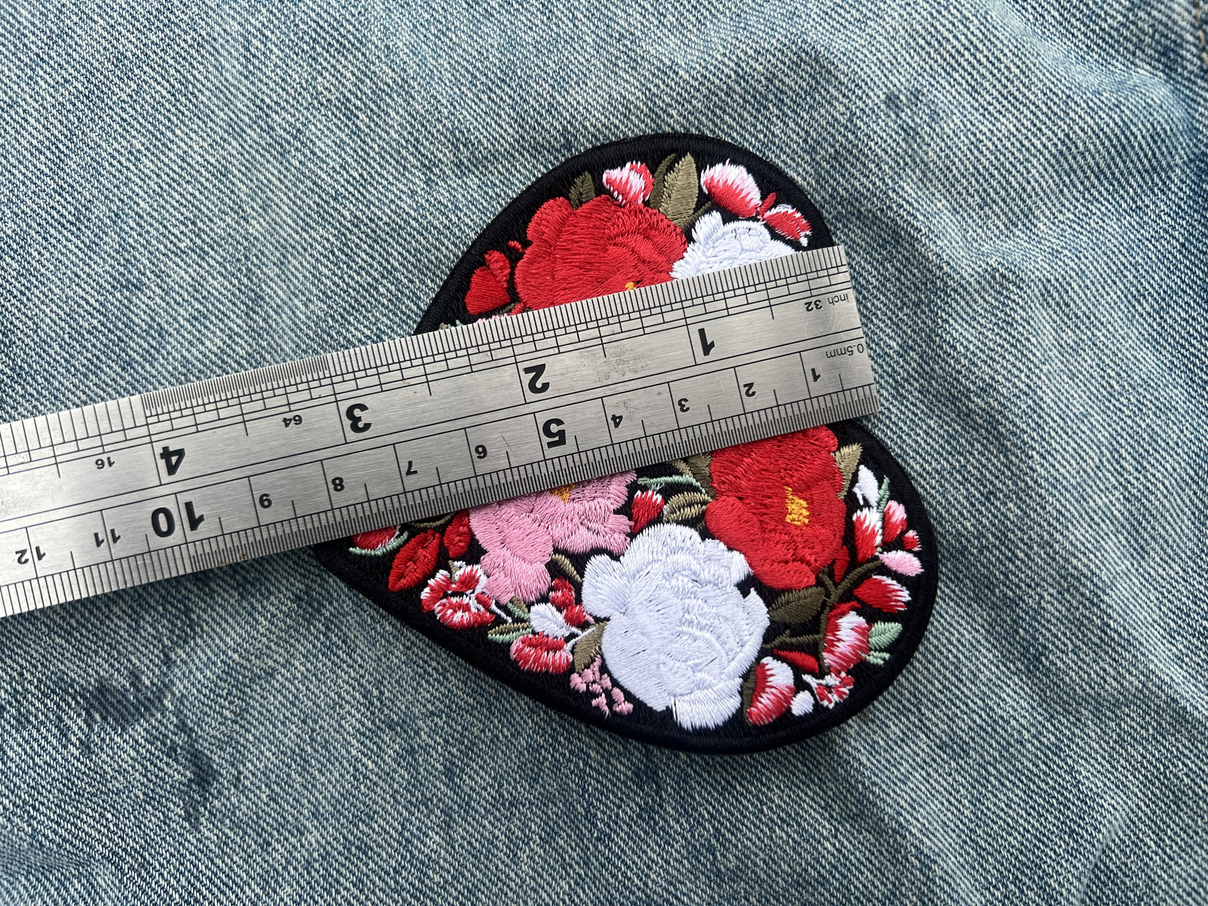 Peony Patch Heart Iron On Patch Small Flower Patch Cute Sew On Patches Down Jacket Repair Patch Personalized Floral Gifts for Her