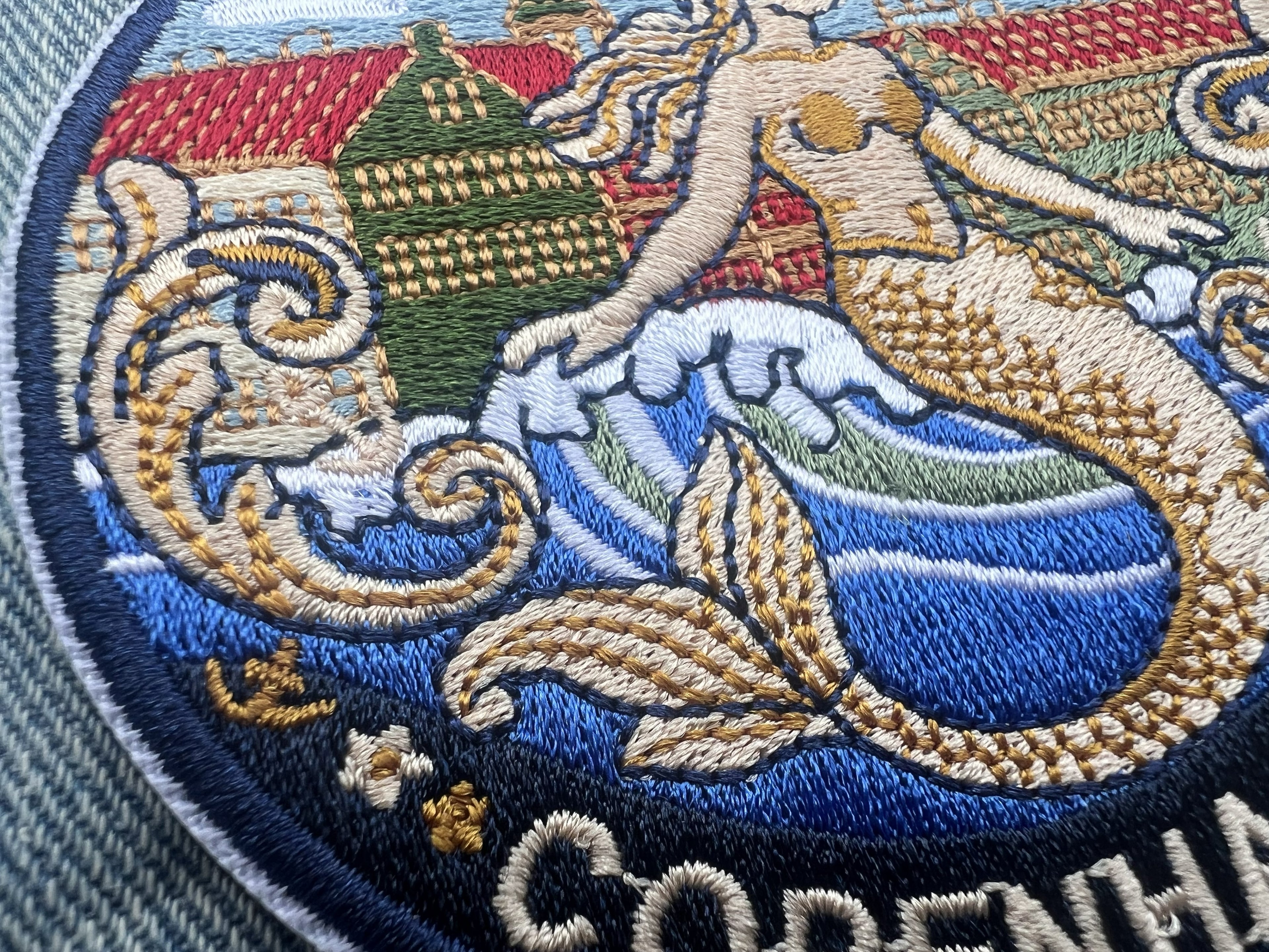 Copenhagen Denmark Patch Embroidered Mermaid City Badge Sew On Travel Patch Cute Patch Gift for Her Hook and Loop Travel Patches for Bags