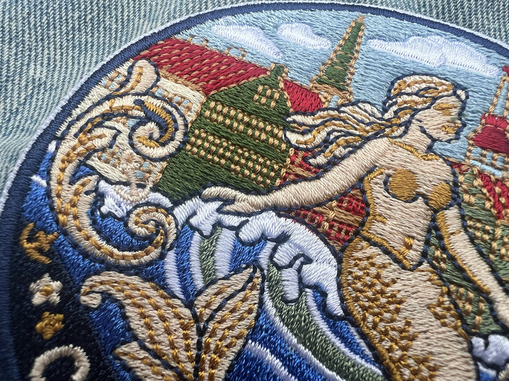 Copenhagen Denmark Patch Embroidered Mermaid City Badge Sew On Travel Patch Cute Patch Gift for Her Hook and Loop Travel Patches for Bags
