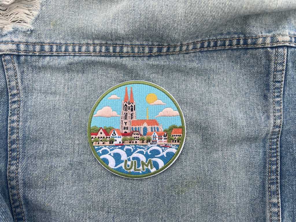 Ulm Germany Patch Embroidered Cathedral City Badge Sew On Backpack Patch Iron On Travel Patches for Bags Cute City Patch Gift for Her