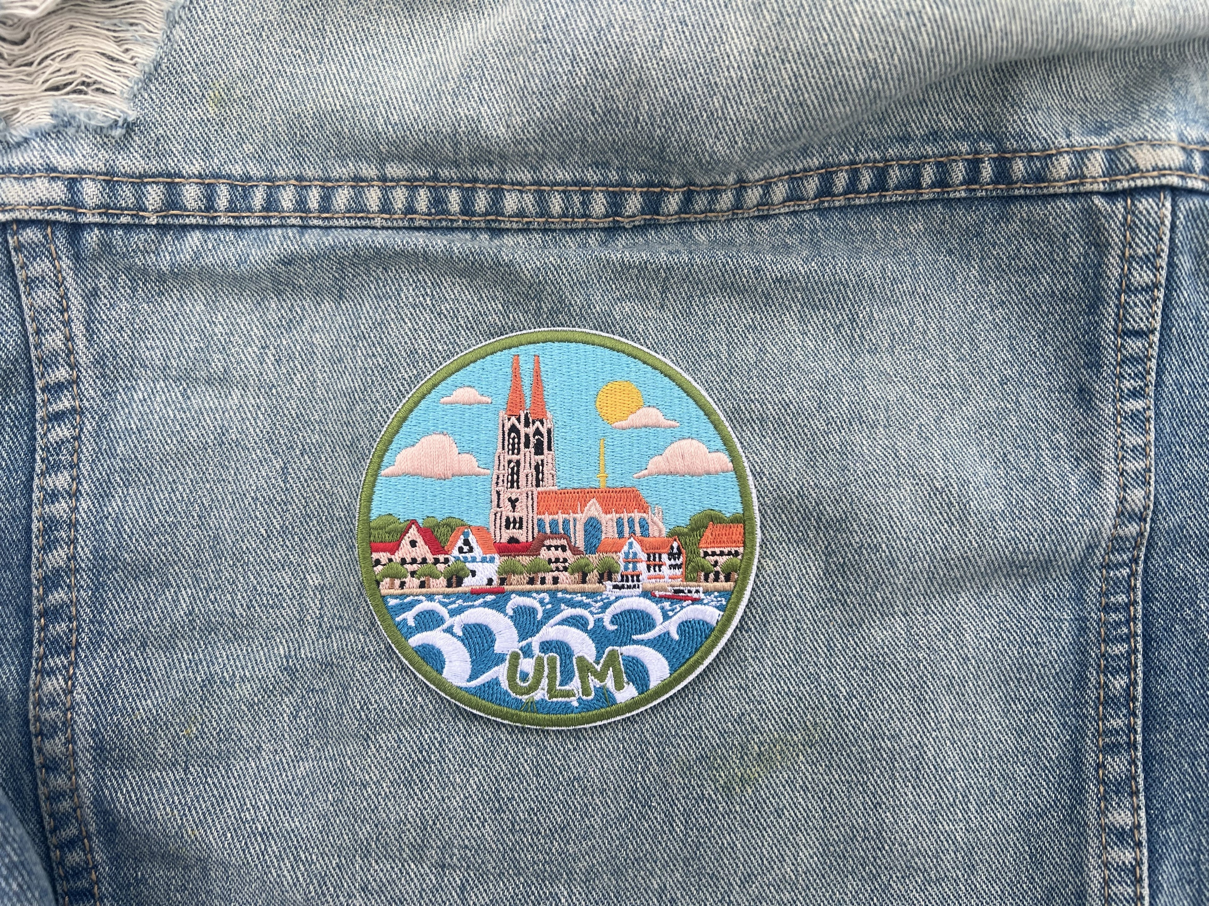 Ulm Germany Patch Embroidered Cathedral City Badge Sew On Backpack Patch Iron On Travel Patches for Bags Cute City Patch Gift for Her