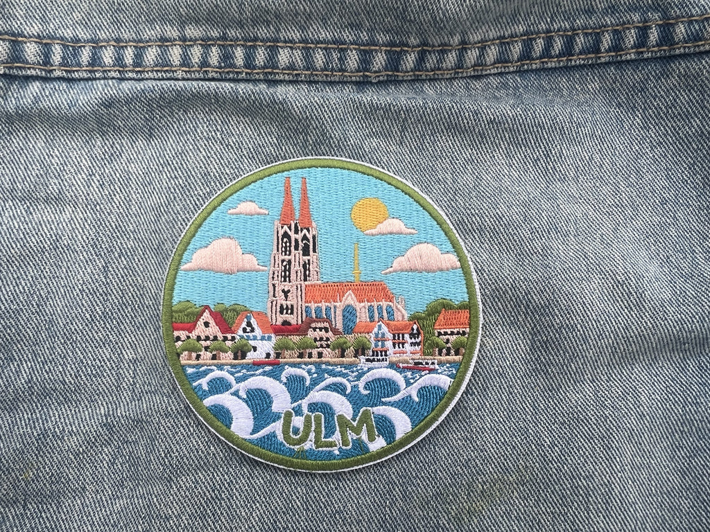 Ulm Germany Patch Embroidered Cathedral City Badge Sew On Backpack Patch Iron On Travel Patches for Bags Cute City Patch Gift for Her