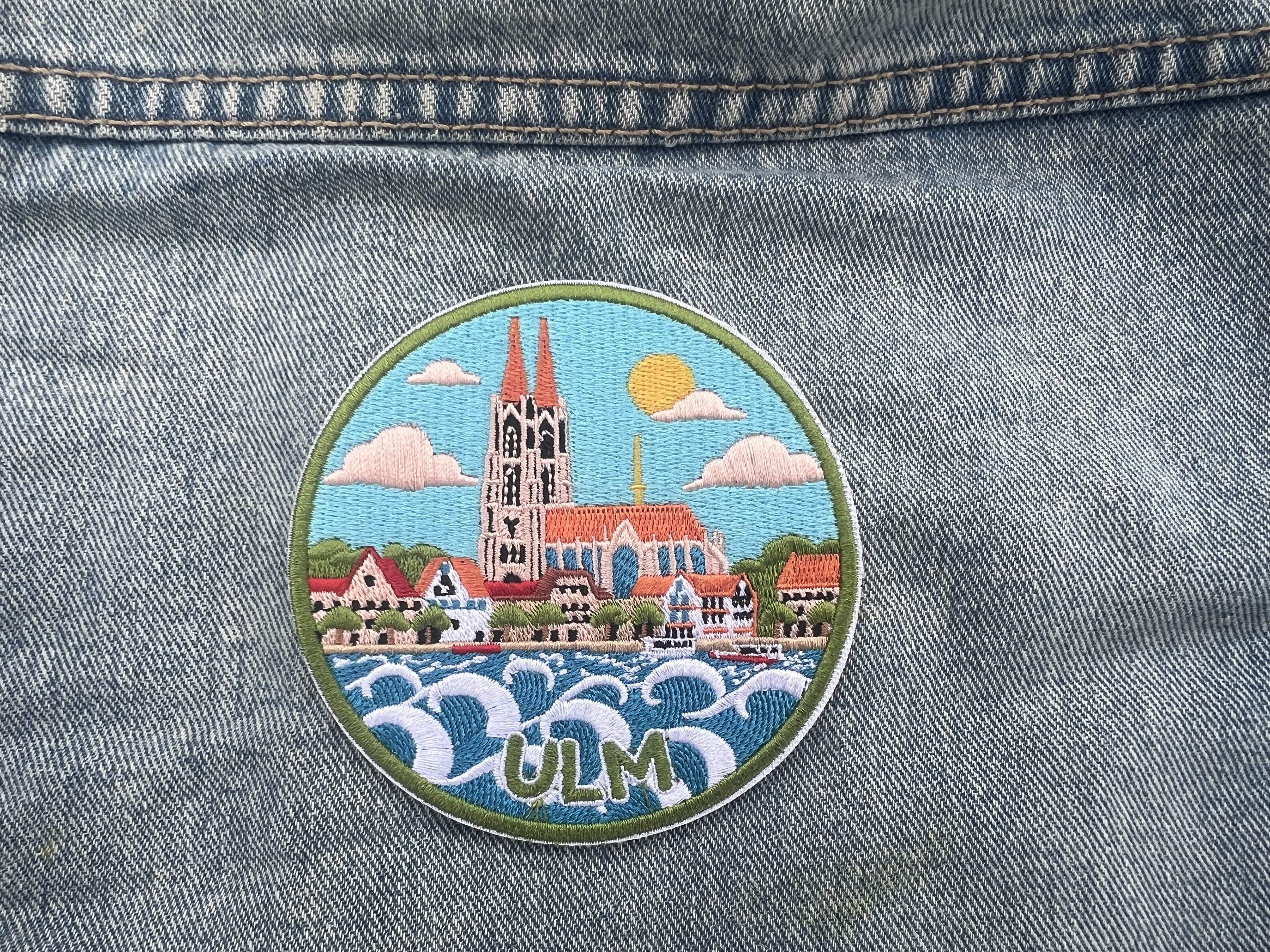 Ulm Germany Patch Embroidered Cathedral City Badge Sew On Backpack Patch Iron On Travel Patches for Bags Cute City Patch Gift for Her