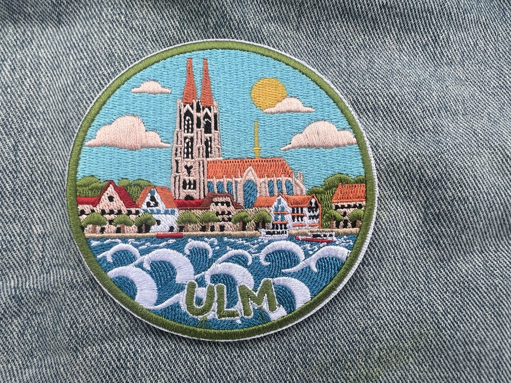 Ulm Germany Patch Embroidered Cathedral City Badge Sew On Backpack Patch Iron On Travel Patches for Bags Cute City Patch Gift for Her