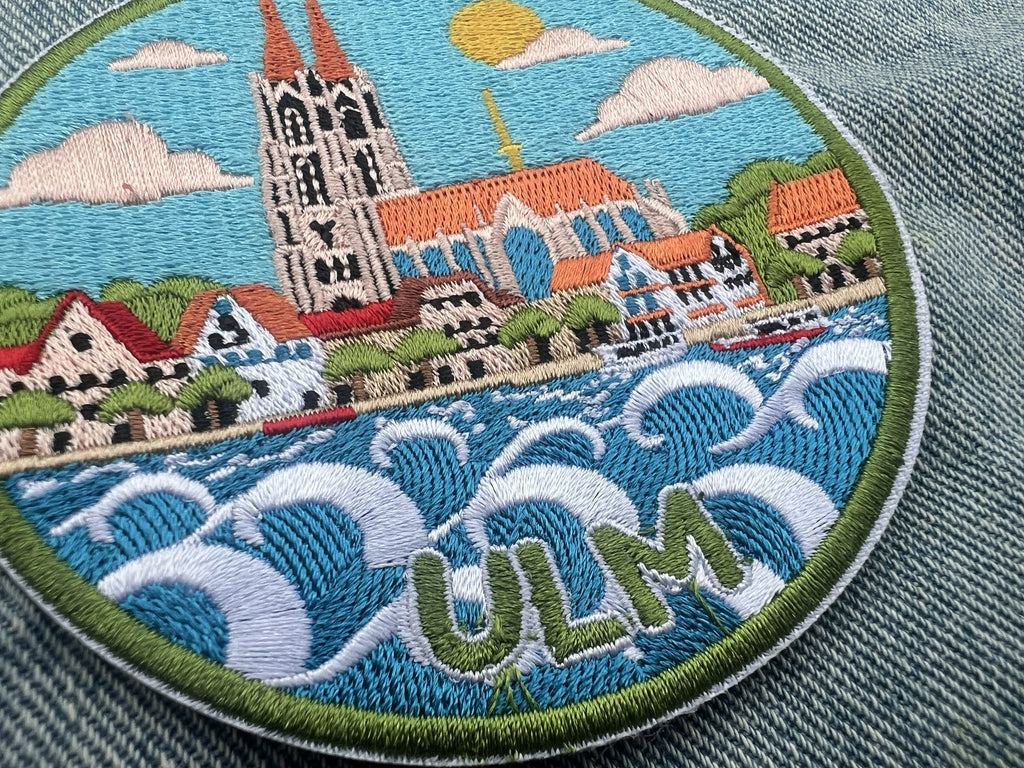 Ulm Germany Patch Embroidered Cathedral City Badge Sew On Backpack Patch Iron On Travel Patches for Bags Cute City Patch Gift for Her