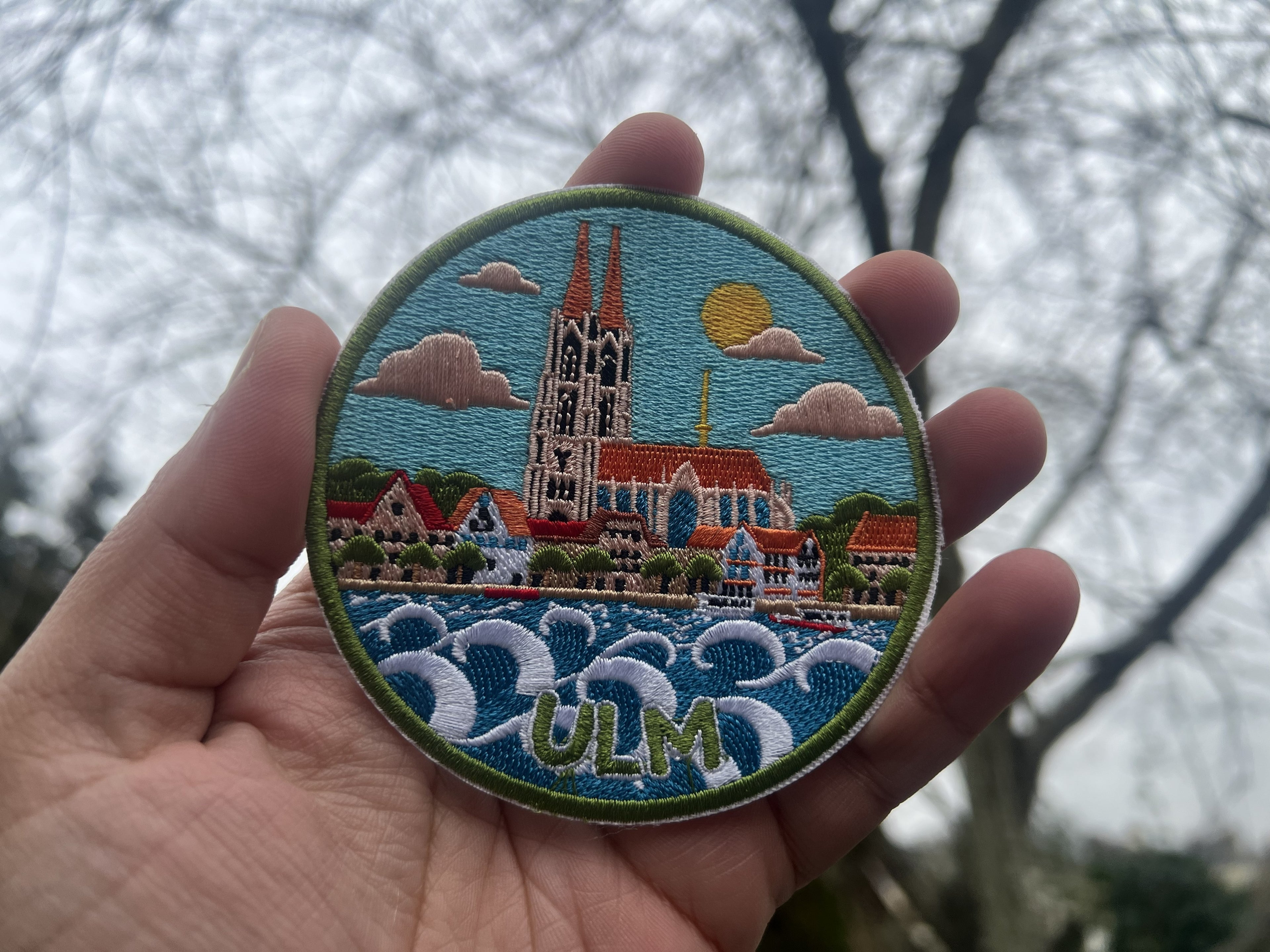 Ulm Germany Patch Embroidered Cathedral City Badge Sew On Backpack Patch Iron On Travel Patches for Bags Cute City Patch Gift for Her