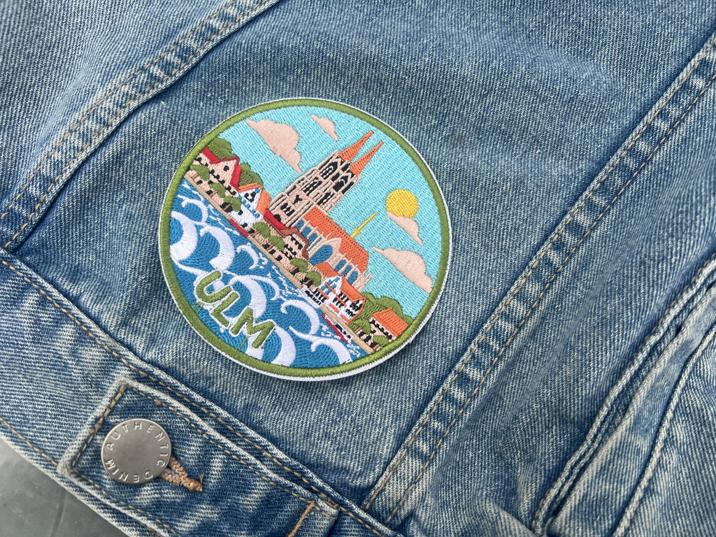 Ulm Germany Patch Embroidered Cathedral City Badge Sew On Backpack Patch Iron On Travel Patches for Bags Cute City Patch Gift for Her